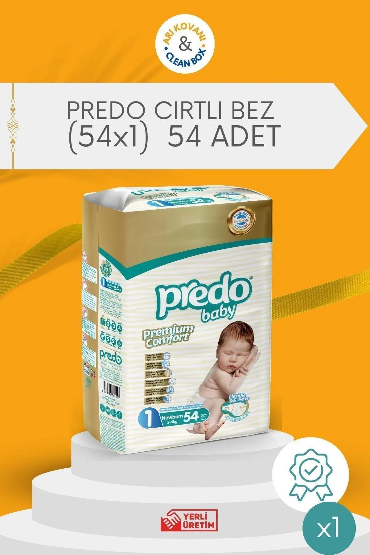 Premium Comfort Bebek Bezi 1 Numara (2-5kg) Newborn 54 Adet - arikovanistore