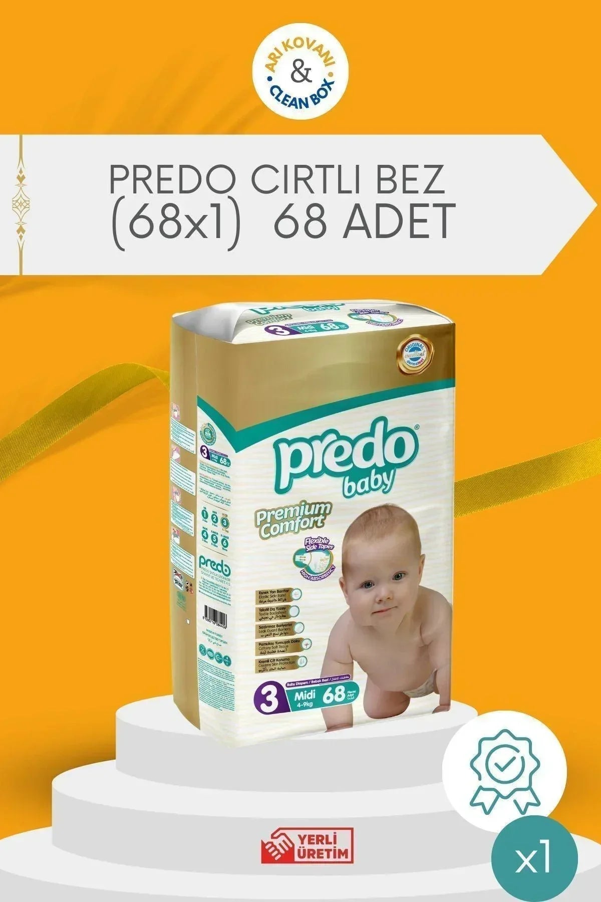 Premium Comfort Bebek Bezi 3 Numara (4-9kg) 68 Adet - arikovanistore