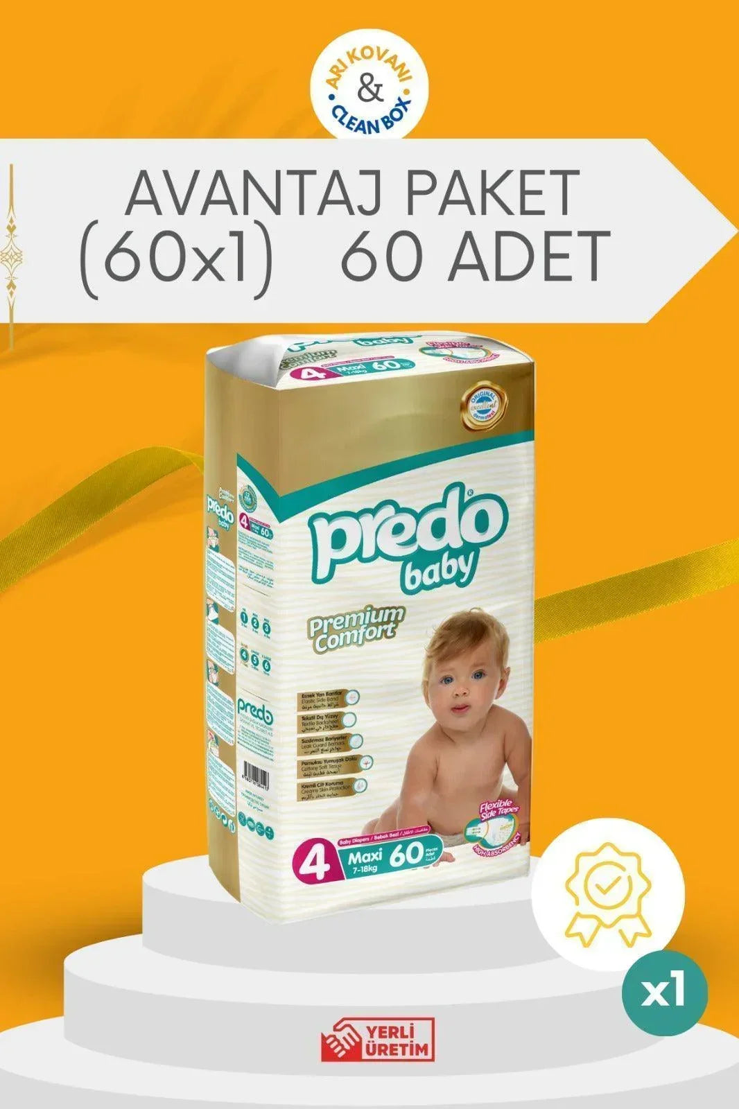 Premium Comfort Bebek Bezi 4 Numara (7-18kg) Maxi 60 Adet - arikovanistore